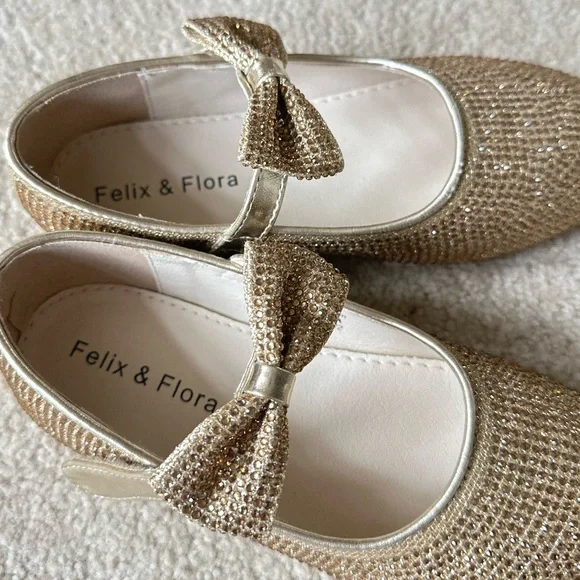 Set of Link’s Pink Soft Flats size 13 & Golden Mary Jane Ballet Flats size 13 - Picture 8 of 12